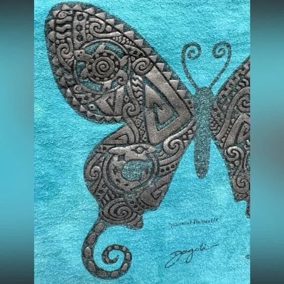 Vtg 2002 Dagoli Blissful Butterfly Tie Dye Sweatshirt L Boho Fairycore - Picture 9 of 12